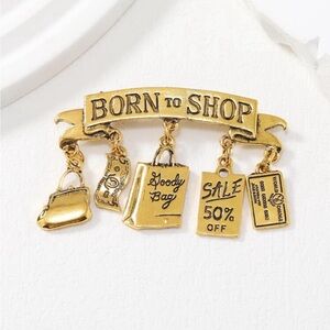 Bag & Letter Design Brooch